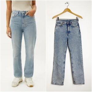 Weekday Voyager High Rise Straight Jeans 24 x 28 Light Wash ASOS